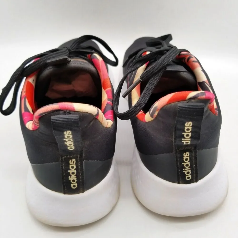 adidas Women Puremotion Black Power Pink Running Shoes 10 Black Low Top Sneakers